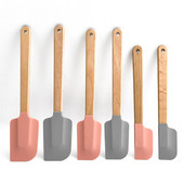 Koka roktura kūkas konditorejas izstrādājumi lāpstiņa silikona šokolādes krēms picas skrāpis mikseris sviests maizes smērētājs virtuves pārtikas cepšanas blenderis