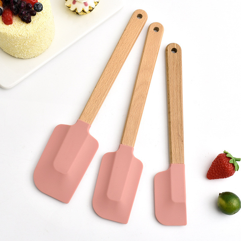Koka roktura kūkas konditorejas izstrādājumi lāpstiņa silikona šokolādes krēms picas skrāpis mikseris sviests maizes smērētājs virtuves pārtikas cepšanas blenderis