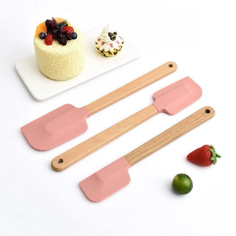 Koka roktura kūkas konditorejas izstrādājumi lāpstiņa silikona šokolādes krēms picas skrāpis mikseris sviests maizes smērētājs virtuves pārtikas cepšanas blenderis