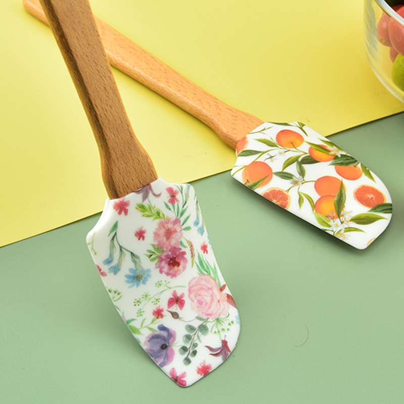 Koka roktura krēma kūka silikona lāpstiņa pīrāgi Picas skrāpis virtuves konditorejas izstrādājumu maisītāji Nepiedegošs sviesta mīklas pārtikas cepšanas maisītājs