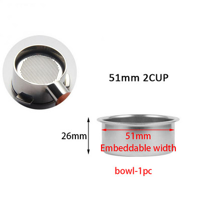 51/53/58 mm-es rozsdamentes acél kávészűrő kosár géphez Delonghi Breville CafeDripper Portafilter kávéfőző szűrő