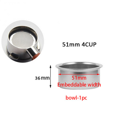 51/53/58 mm-es rozsdamentes acél kávészűrő kosár géphez Delonghi Breville CafeDripper Portafilter kávéfőző szűrő