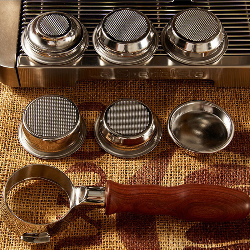 51/53/58 mm-es rozsdamentes acél kávészűrő kosár géphez Delonghi Breville CafeDripper Portafilter kávéfőző szűrő