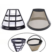 100# újrafelhasználható kosárkávészűrők Csere, mosható, rozsdamentes acél hálós kávészűrő Kávéfőző-tartozékok