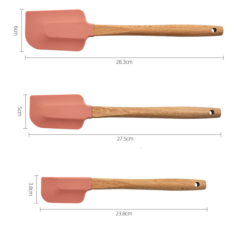 Apaļš koka rokturis Cepšanas skrāpis Krēma kūka Silikona lāpstiņa Mikseris Konditorejas blenderi Nepiedeguši cepumi Griezēji Virtuves palīgi