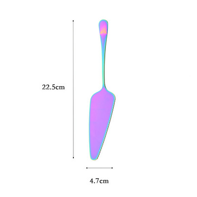 1Gb Krāsains nerūsējošā tērauda zobainās malas kūkas servera asmeņu griezējs pīrāgs Picas lāpstiņa kūkas lāpstiņa cepšanas rīks Dropshipping