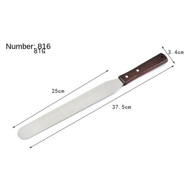 6/8/10/12 ιντσών Σπάτουλα κέικ υψηλής ποιότητας από ανοξείδωτο ατσάλι Ξύλινη λαβή ίσια σπάτουλα Diy κέικ Κρέμα κέικ όφσετ εργαλεία σπάτουλας