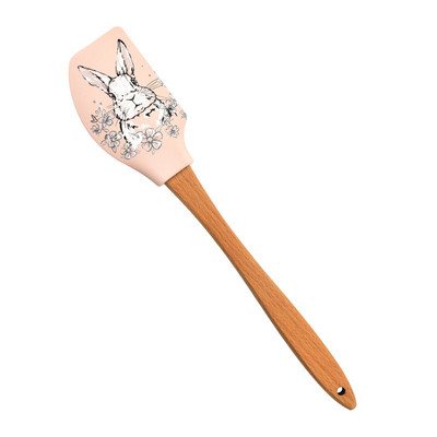 Jauns Ziemassvētku koka rokturu virtuves fondant kūku krēms lāpstiņa silikona sviesta skrāpis virtuves cepšanas rīki Espatula silicons