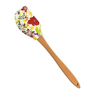 Jauns Ziemassvētku koka rokturu virtuves fondant kūku krēms lāpstiņa silikona sviesta skrāpis virtuves cepšanas rīki Espatula silicons