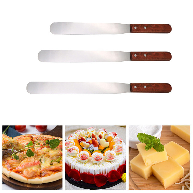 Tortų dekoravimo įrankiai Nerūdijančio plieno kepimo ir konditerijos gaminių įrankiai Nešiojami kremo mentele Pyrago sviestas Virtuvės įtaisai Tortų mentelė