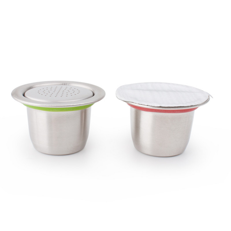 Nerūdijančio plieno metalinė kapsulė, suderinama su pakartotinai užpildoma Nespresso kavos kapsulės kapsule