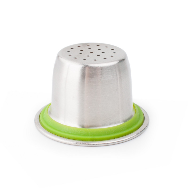 Nerūdijančio plieno metalinė kapsulė, suderinama su pakartotinai užpildoma Nespresso kavos kapsulės kapsule