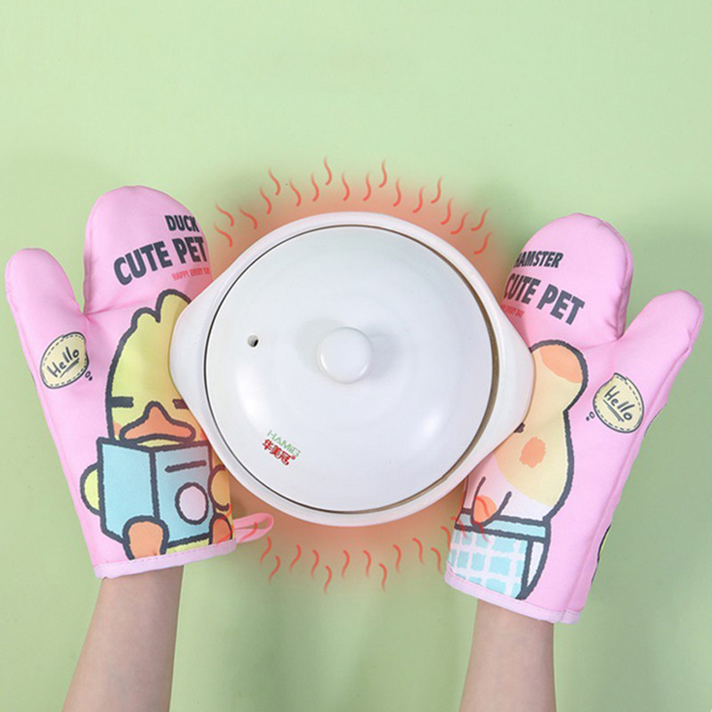 Cepeškrāsns siltumizolācijas cimdi Mīksti neslīdoši dūraiņu turētāji virtuves cepšanai Gatavošana xobw