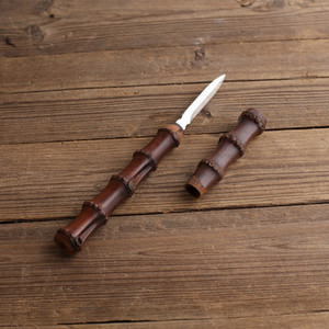 1 db természetes bambusz Puerh teakés tű Puer kés kúp rozsdamentes acél teakés Damaszkusz Puer kés tea
