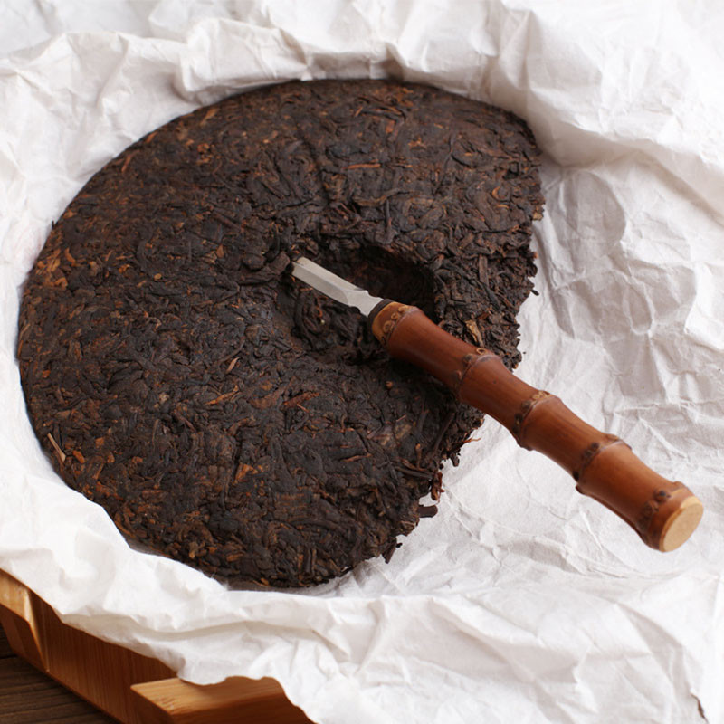 1 db természetes bambusz Puerh teakés tű Puer kés kúp rozsdamentes acél teakés Damaszkusz Puer kés tea