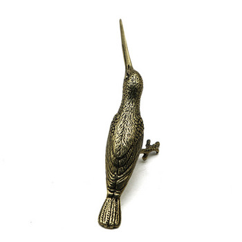 Μασίφ Χάλκινο Long Mouth Διακοσμητικά αγάλματος πουλιού Κλασικά ορειχάλκινα ειδώλια ζώων δρυοκολάπτης Διακοσμήσεις γραφείου σπιτιού Pu \'er Tea Needle