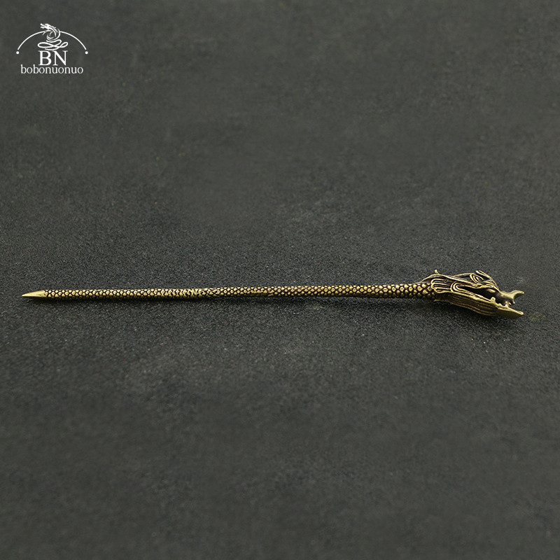 Vara pūķa galva tēja nazis rakstāmgalds rotājumi vintage misiņa miniatūras figūriņas dekorācijas etniskās rotaslietas matu aksesuāri