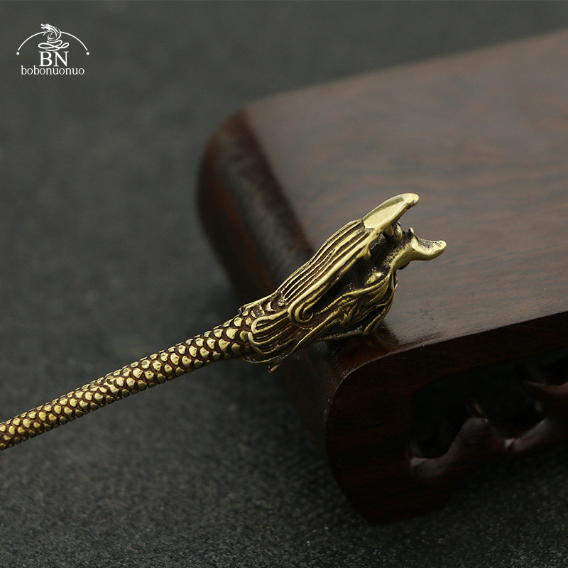 Vara pūķa galva tēja nazis rakstāmgalds rotājumi vintage misiņa miniatūras figūriņas dekorācijas etniskās rotaslietas matu aksesuāri