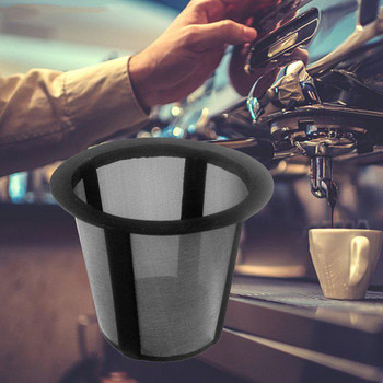 Мрежеста чаша за филтър за кафе от неръждаема стомана Черен метал Чаени листа Кухня k-чаша Аксесоари за вливане на чай Многократна употреба за кафе