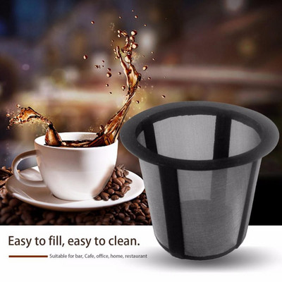 Rozsdamentes acél kávé szűrőpohár hálós fekete fém tealevél konyhai k-csésze teafőzési kiegészítők újrafelhasználható kávéhoz