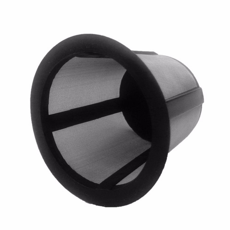 Nerūsējošā tērauda kafijas filtra krūze Tīkla melna metāla tējas lapa Virtuves k-tases tējas uzliešanas piederumi, atkārtoti lietojami kafijas pagatavošanai