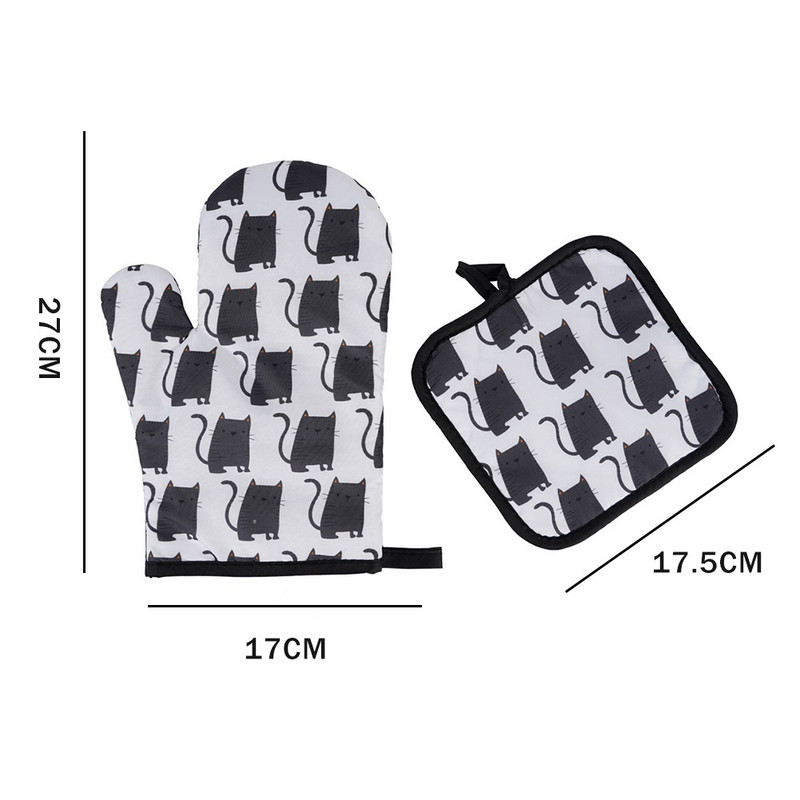 Cepeškrāsns cimdi Karstumizturīgi dūraiņi Cepeškrāsns dūraiņi Snd Podholder Mat virtuvei Helovīna raksta izolēti cimdi