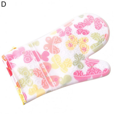 1 gab Cepeškrāsns Cimds Silikona Ziediem Apdrukāts Cepšanas cimds Pretslīdēšanas Pretpiedeguma mazgājams katlu turētājs Virtuves sīkrīks virtuvei/maizes ceptuvei