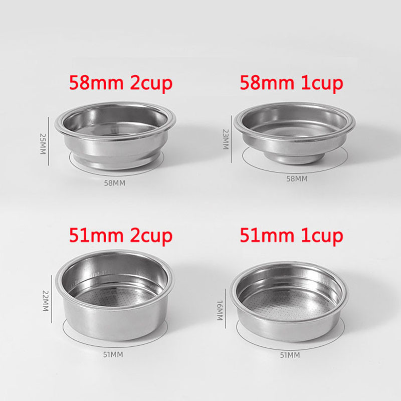 Coș cu filtru de cafea sub presiune de 51 mm/58 mm, cu 1 gaură