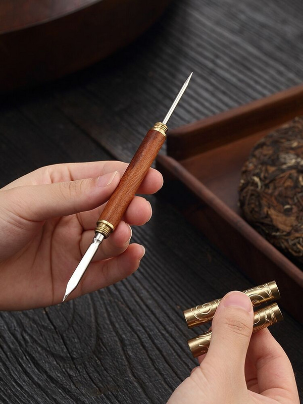 1 gab. Profesionāls tējas nazis, adatas savācējs Puer tējas rīki, konusa adatas laušana, daudzfunkcionāls tējas ķieģeļu rīks