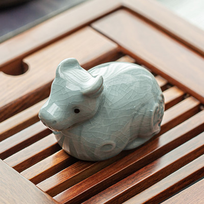 Retro keramika Arbata Naminis gyvūnėlis Kinų Zodiakas Gyvūnų Statulėlė Miela Arbatos Figūrėlės Papuošalai Staliniai amatai Arbatos rinkinio dekoravimo priedai