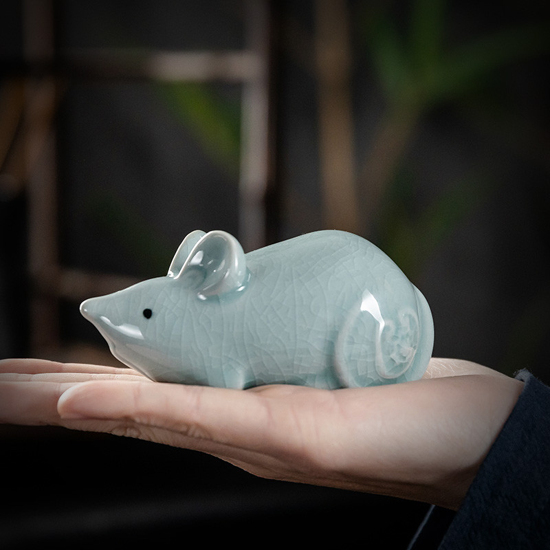 Retro keramika Arbata Naminis gyvūnėlis Kinų Zodiakas Gyvūnų Statulėlė Miela Arbatos Figūrėlės Papuošalai Staliniai amatai Arbatos rinkinio dekoravimo priedai