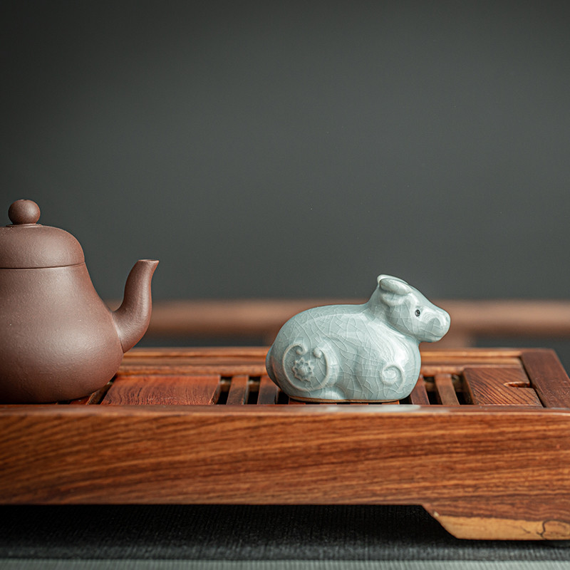 Retro keramika Arbata Naminis gyvūnėlis Kinų Zodiakas Gyvūnų Statulėlė Miela Arbatos Figūrėlės Papuošalai Staliniai amatai Arbatos rinkinio dekoravimo priedai