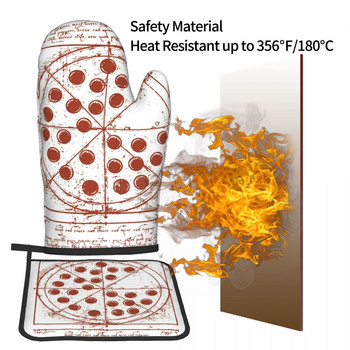 Vitruvian Pizza 2 τμχ Mitt Hot Pad Tom Holland Baking Γάντια κουζίνας Μπάρμπεκιου Αντιθερμικά Γάντια φούρνου Σετ