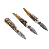 ÚJ 1 DB rozsdamentes acél kínai Puer tea tűvágó egyedi agancs nyél Damaszkusz teakés