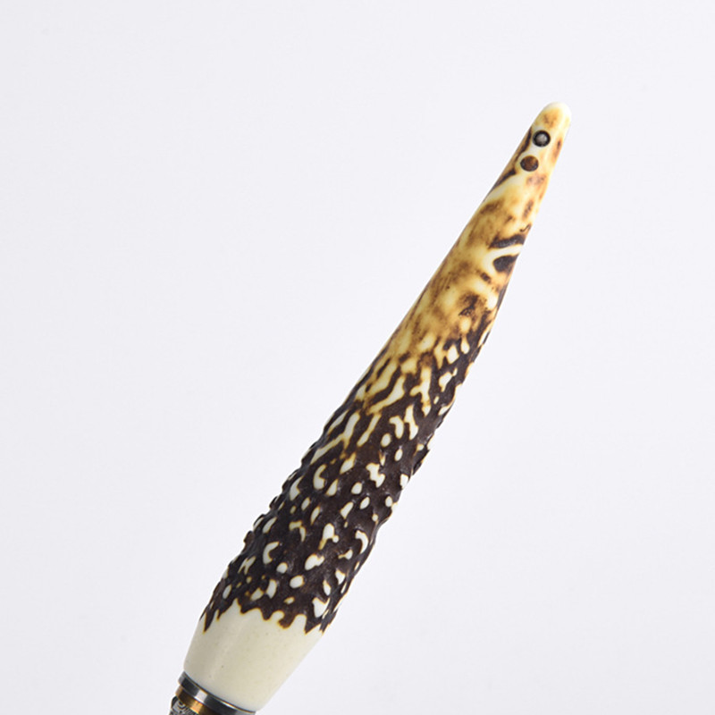 ÚJ 1 DB rozsdamentes acél kínai Puer tea tűvágó egyedi agancs nyél Damaszkusz teakés