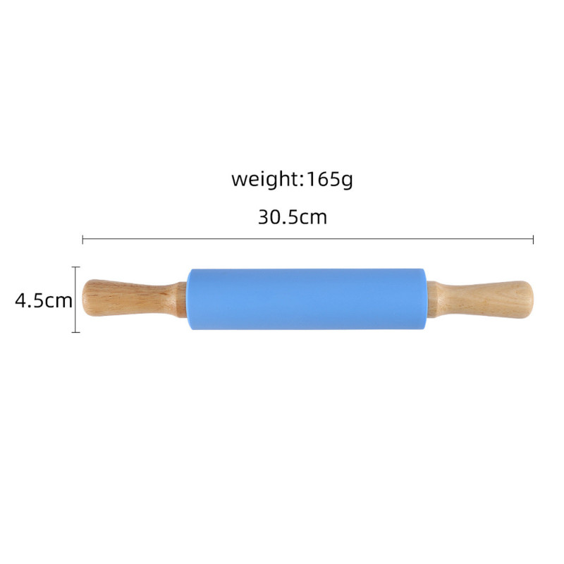 23 cm mini silikona rullītis, 4 saldas krāsas koka rokturis, nepiedegošs mīklas rullītis, vecāku bērnu gatavošana, konditorejas izstrādājumi