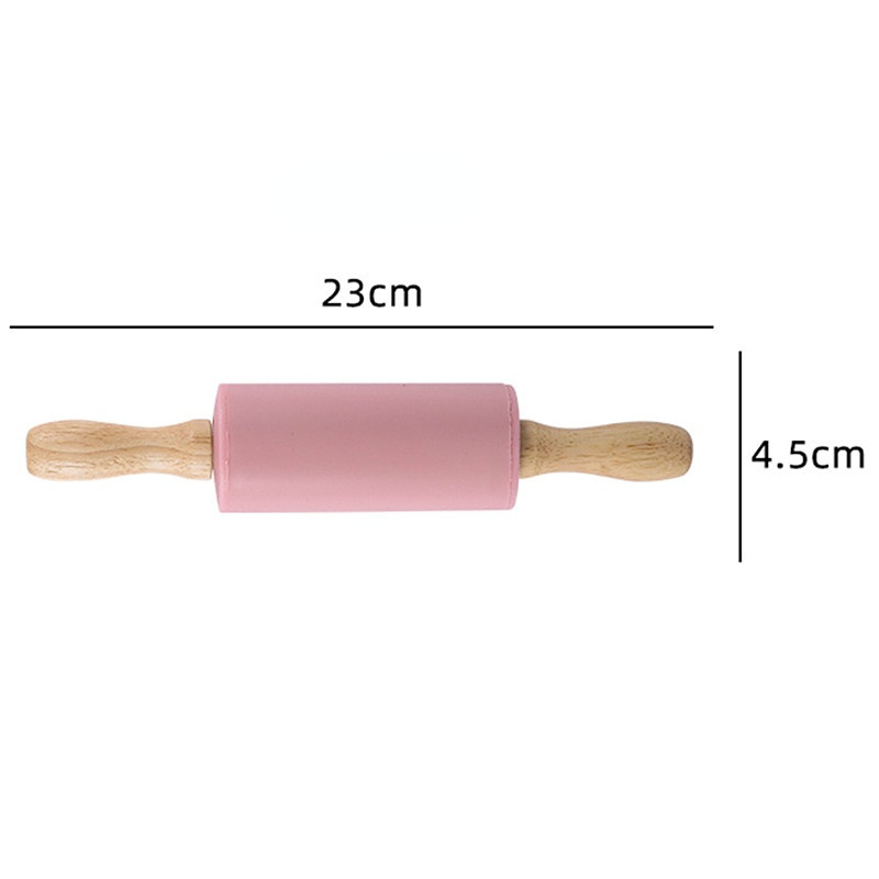 23 cm mini silikona rullītis, 4 saldas krāsas koka rokturis, nepiedegošs mīklas rullītis, vecāku bērnu gatavošana, konditorejas izstrādājumi