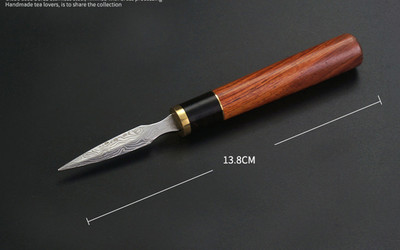 1vnt Damasko arbatos peilis Pu`er arbatos peilis Juodmedis nerūdijančio plieno arbatos adata arbatos kūgis kinų stiliaus dovana 12 modelių