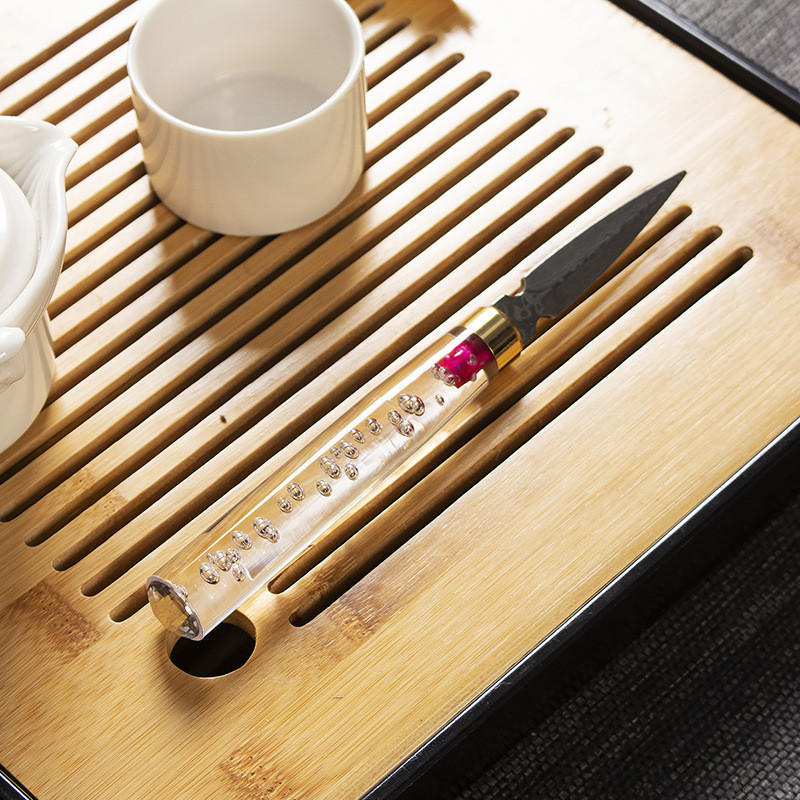 1vnt Damasko arbatos peilis Pu`er arbatos peilis Juodmedis nerūdijančio plieno arbatos adata arbatos kūgis kinų stiliaus dovana 12 modelių