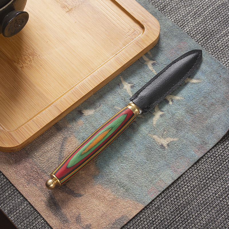 1vnt Damasko arbatos peilis Pu`er arbatos peilis Juodmedis nerūdijančio plieno arbatos adata arbatos kūgis kinų stiliaus dovana 12 modelių