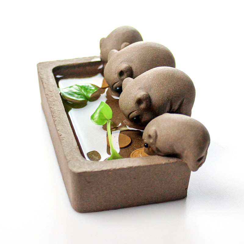 ZiSha arbata Pet Violetinė molio arbata Naminė kiaulytė Gėrimas Vanduo Kinietiška Neapdorota keramika Kung Fu Arbatos rinkinys Namų dekoravimas Arbatos priedai