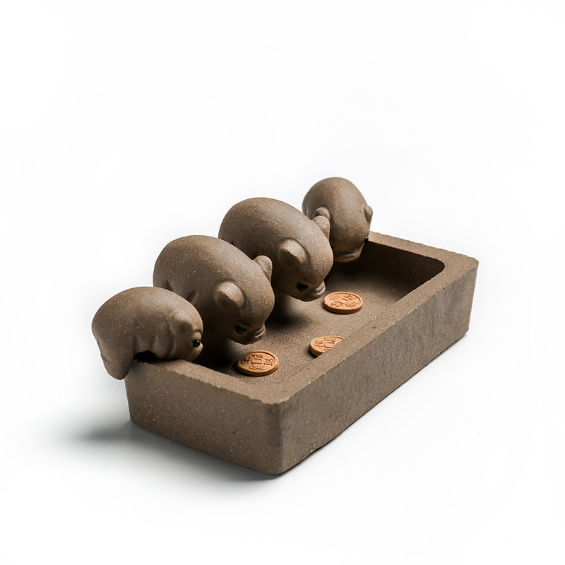 ZiSha arbata Pet Violetinė molio arbata Naminė kiaulytė Gėrimas Vanduo Kinietiška Neapdorota keramika Kung Fu Arbatos rinkinys Namų dekoravimas Arbatos priedai