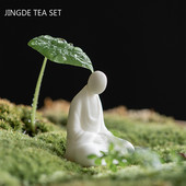 Keramika Figūrėlės Statulos puošmena Balta porcelianinė arbata Naminių gyvūnėlių dekoras Ornamentas Rankų darbo arbatos stalo priedai Boutique Arbatos indai