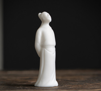 Keramika Figūrėlės Statulos puošmena Balta porcelianinė arbata Naminių gyvūnėlių dekoras Ornamentas Rankų darbo arbatos stalo priedai Boutique Arbatos indai