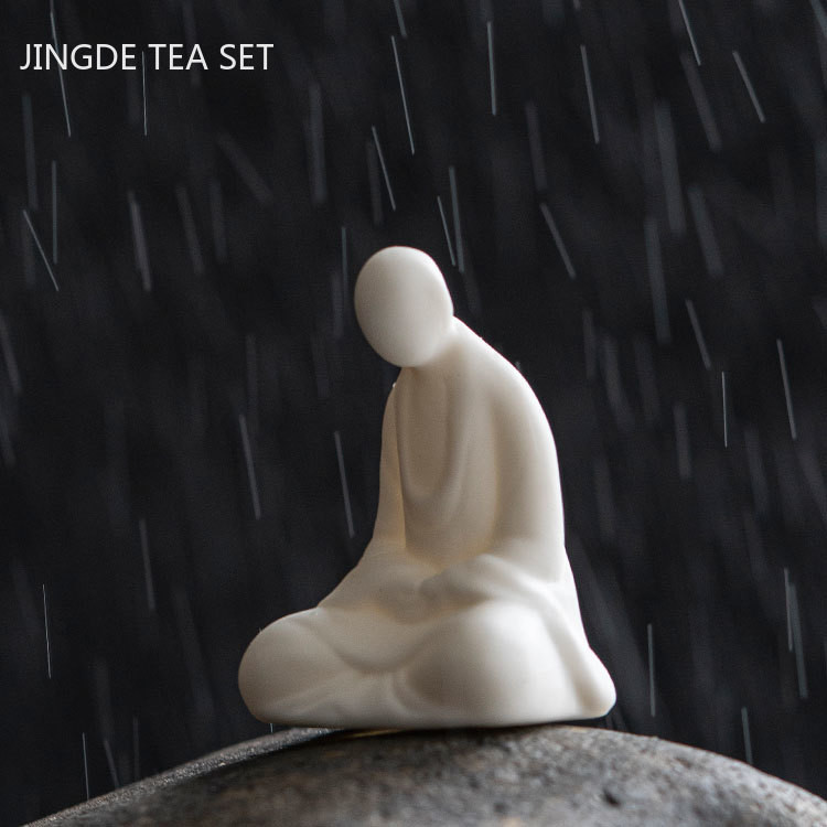 Keramika Figūrėlės Statulos puošmena Balta porcelianinė arbata Naminių gyvūnėlių dekoras Ornamentas Rankų darbo arbatos stalo priedai Boutique Arbatos indai