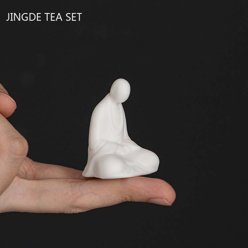 Keramika Figūrėlės Statulos puošmena Balta porcelianinė arbata Naminių gyvūnėlių dekoras Ornamentas Rankų darbo arbatos stalo priedai Boutique Arbatos indai