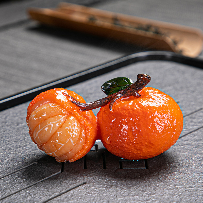 Kiniškos dervos spalvą keičianti arbata Pet Lucky Orange Modelis Arbatos figūrėlės Papuošalai Namų arbatos rinkinys Dekoravimo Priedai Amatai