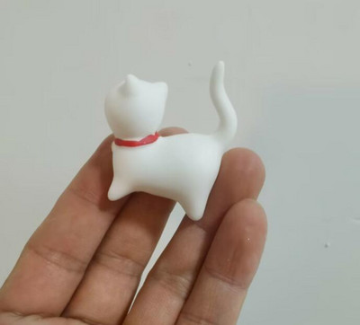 Kūrybiškumas Rankų darbo keramika Arbata Naminių gyvūnėlių papuošalai Miela maža katė statulėlė Balta porcelianinė arbata figūrėlė Amatai Boutique Arbatos dekoravimas