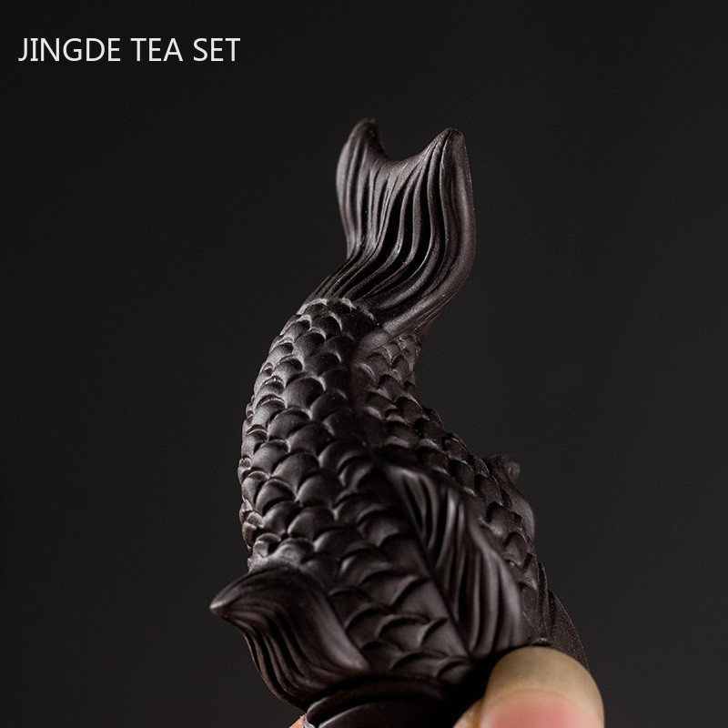 Бутиков сервиз за чай Аксесоари Лилав глинен чай Орнаменти за домашни любимци Малка рибка Модел Десктоп Декорация Домашна саксия Декор Занаяти