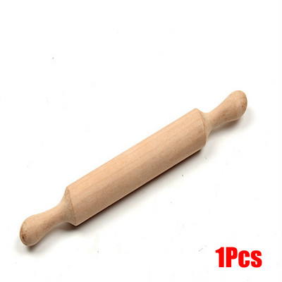 Μίνι πλάστη 1/2 τεμ. Ρολό ζύμης με ξύλινη λαβή 20 εκ. Φύση για παιδιά στην κουζίνα Χειροτεχνία και παιχνίδι με φαντασία